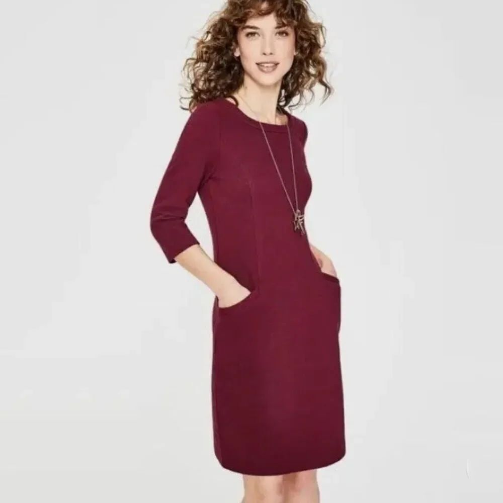 Boden Jasmine Ottoman Shift Dress In Mulled Wine size 6R